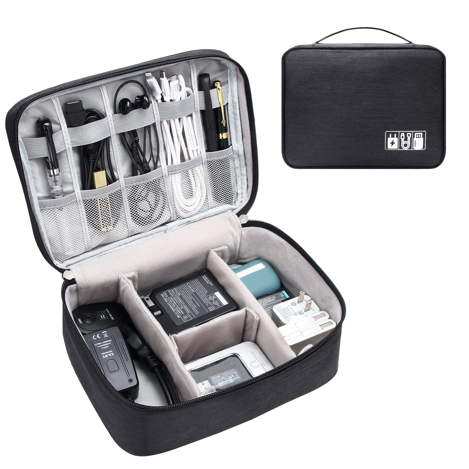 Electronics Organizer Travel Cable Organizer Bag Waterproof Portable Digital Storage Bag Electronic Accessories Case Cable Charger Organizer Case HASHTAG