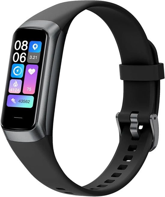 Keep Health Fitness Trackers for Women Men Amoled Step Counter Slim Thin 25 Sports Modes with Heart Rate Blood Pressure Monitor Alarm Stopwatch Timer Calories Burned IP68 Step Tracker Watch