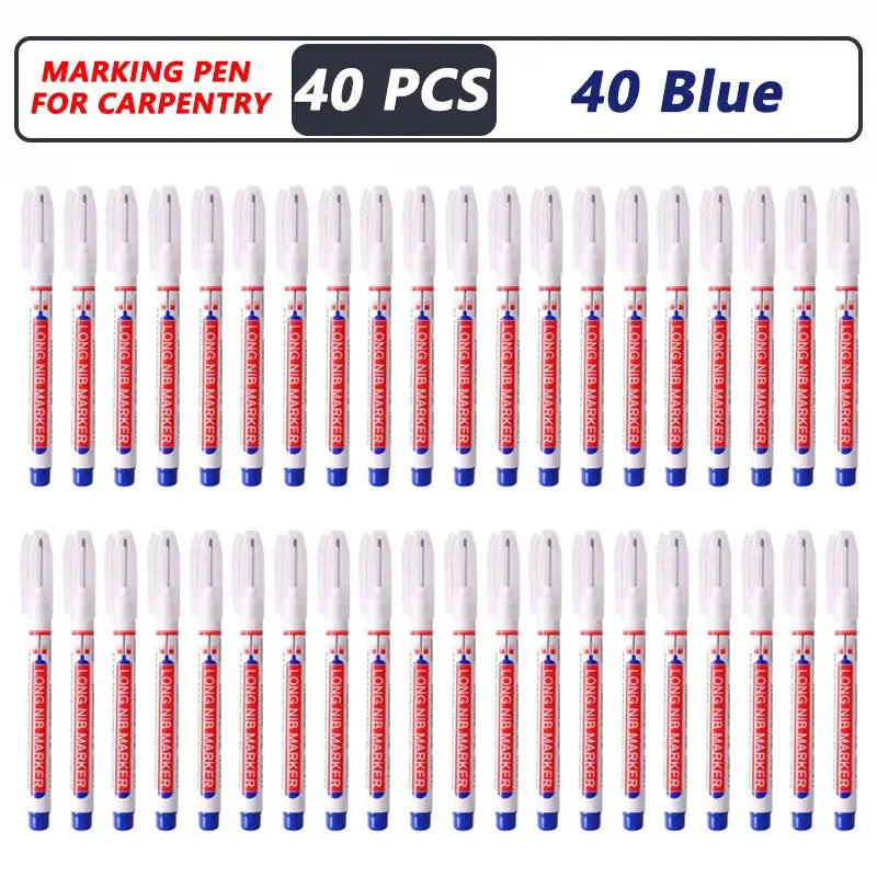 1-40PCS 20mm Deep Hole Long Nib Head Markers For Metal Perforating Pen Waterproof Bathroom Woodworking Decoration Multi-Purpose - My Hashtag Shop