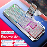 YINDIAO V2 Computer Wired Keyboard E-sports Gaming Typing Office Universal USB Plug-in Hair Light Keyboard Available For Windows System HASHTAG