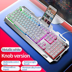 YINDIAO V2 Computer Wired Keyboard E-sports Gaming Typing Office Universal USB Plug-in Hair Light Keyboard Available For Windows System HASHTAG