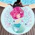 Beach towel Cartoon pink mermaid microfiber round Liebe - Making Life Easier