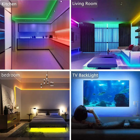 LED Strip Lights Lamp 5050 RGB Flexible Tape Diode 5M Controller Room Decor TV Computer Backlight Decoration Christmas