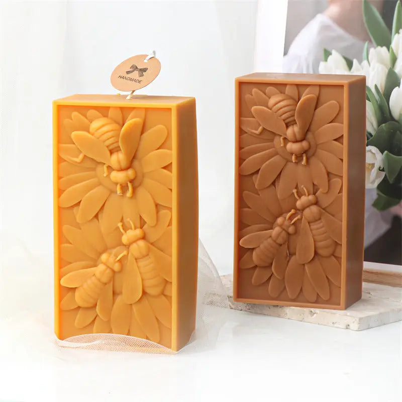 Candle Mold Silicone 3 Bees Beeswax Block - HASHTAG