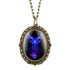 New 12 Constellation Astrology Oval Pocket Watch Unique Fluorescent Blue Zodiac Necklace Pendant Quartz Birthday Gift for Friend