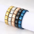 Trendy Square Italy Stainless Steel Bracelets For Women Men HipHop Metal Italian Modules Stretchable Gift Birthday Party Jewelry - My Hashtag Shop
