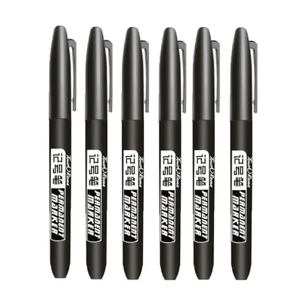 6 PCS Permanent Marker Pen Manga Drawing Markers Black Blue Red Waterproof Ink Sketch Pens Stationery Art School Supplies - HASHTAG