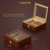 Cigar Humidor Solid Wood with Glass Top, 30 Cigar Capacity Storage Box with Hygrometer Humidifier for Home Decor HASHTAG