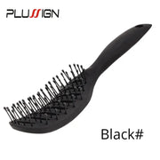 Styling Curly Hair Brush Salon Massager Comb Brush Detangling Drying Brush Anti Static Curved Vent Brush Scalp Massage Comb HASHTAG