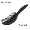 Styling Curly Hair Brush Salon Massager Comb Brush Detangling Drying Brush Anti Static Curved Vent Brush Scalp Massage Comb HASHTAG