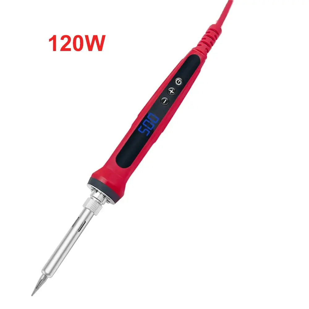 80W Soldering iron kit adjustable temperature LCD solder welding tools Ceramic heater soldering tips Tweezers soldering wire - HASHTAG