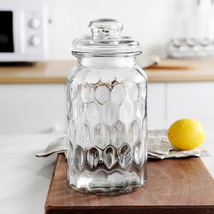 Stained Glass Sealed Jar Love Glass Bottle Household Transparent With Lid - HASHTAG