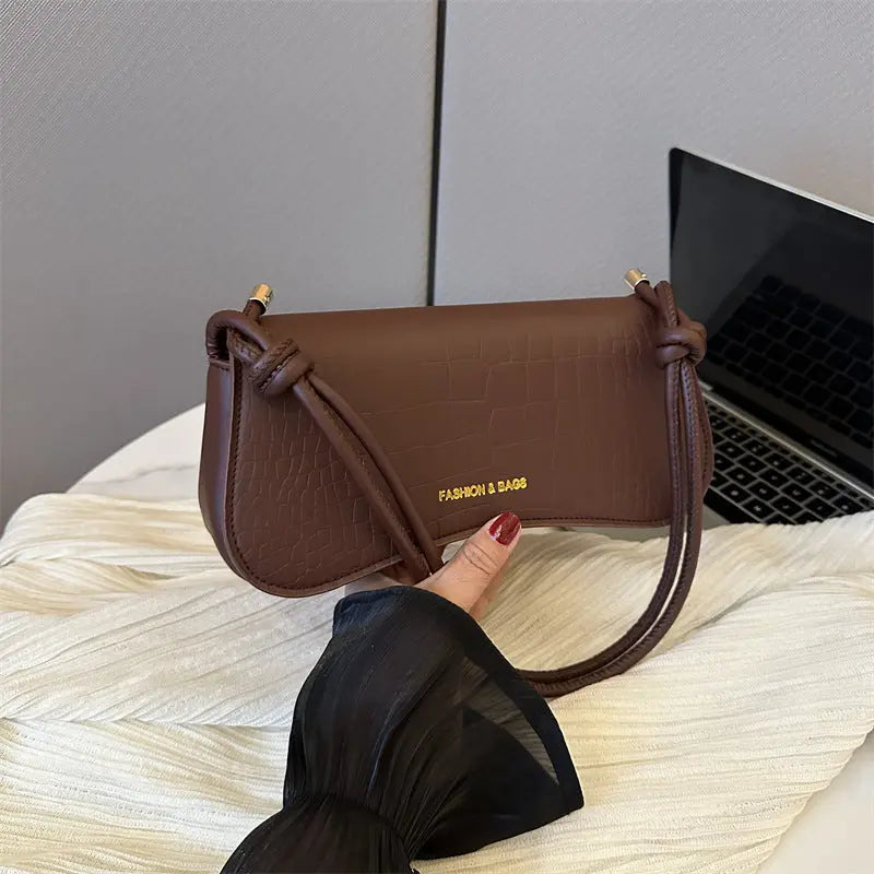 Summer Minimalist PU Underarm Bag Chic Solid Color Square Shoulder Purse Versatile Crossbody Tote For Women Elegant Office-3