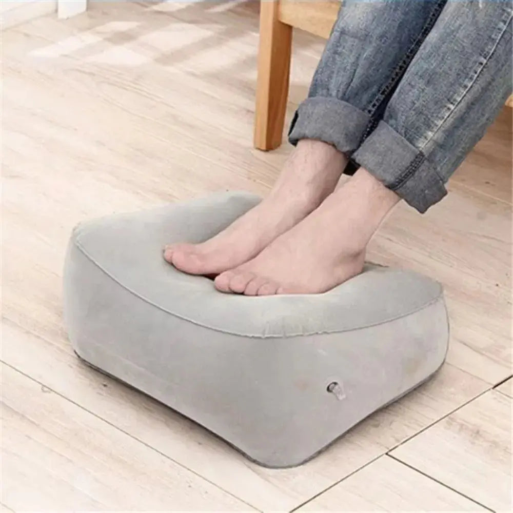 Inflatable Soft Footrest Pillow PVC Inflatable Foot Rest Pillow Cushion Air Travel Office Home Leg Up Relaxing Feet Almohada - HASHTAG