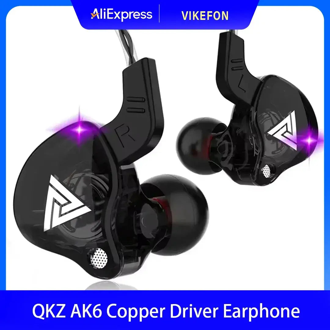 3.5MM Headset Music Earbuds In Ear With Mic Original QKZ AK6 Copper Driver HiFi Wired Earphone Race Sport Headphone Bass Stereo - HASHTAG