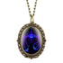 New 12 Constellation Astrology Oval Pocket Watch Unique Fluorescent Blue Zodiac Necklace Pendant Quartz Birthday Gift for Friend