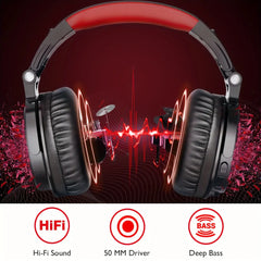 OneOdio Wireless Wireless Headphones + Wired Gaming Headset 2-in-1, Over-Ear Music Hi-Res Sound Computer Gaming Headphones Universal Long Battery Life 110 Hours, Gaming Headphone/headset, Headphones HASHTAG