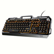 YINDIAO V2 Computer Wired Keyboard E-sports Gaming Typing Office Universal USB Plug-in Hair Light Keyboard Available For Windows System HASHTAG