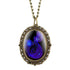 New 12 Constellation Astrology Oval Pocket Watch Unique Fluorescent Blue Zodiac Necklace Pendant Quartz Birthday Gift for Friend