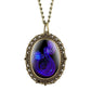 New 12 Constellation Astrology Oval Pocket Watch Unique Fluorescent Blue Zodiac Necklace Pendant Quartz Birthday Gift for Friend