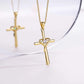 925 Sterling Silver Cross Necklace for Women Men 14K Gold Plated 5A CZ Birthstone Necklaces for Holiday