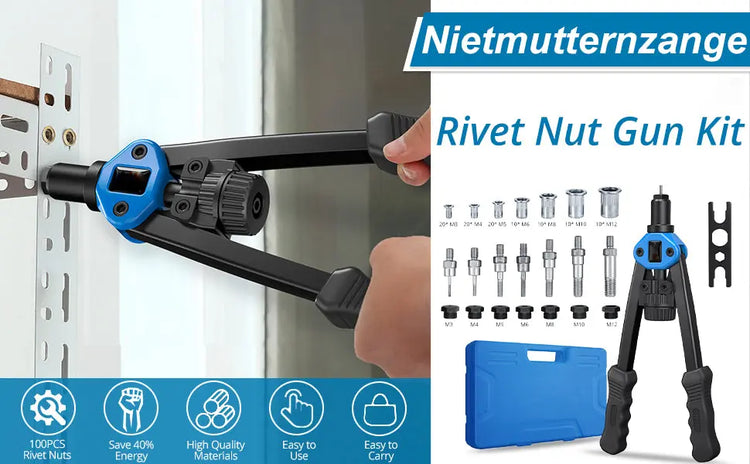 Pinze per Rivetti con 150 Dadi Filettati M3 M4 M5 M6 M8 M10 M12 - My Hashtag Shop