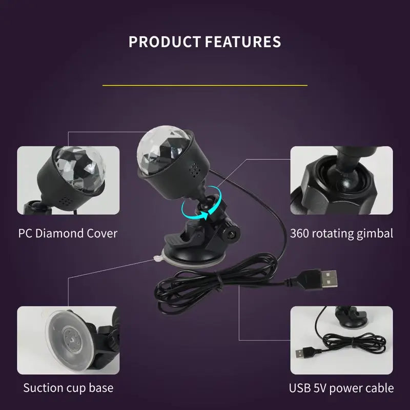 7 Colors Strobe Light Sound Activated Stage with Remote Control Disco Ball Lamps for Home Room Parties Kids Birthday Wedding Bar