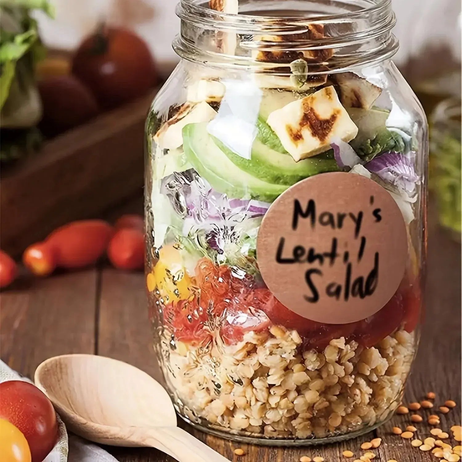 500 pcs 1 roll Kraft Dissolvable Mason Jar Labels Dissolvable Food Labels for Containers Jam Homemade Canning Jar Stickers - HASHTAG