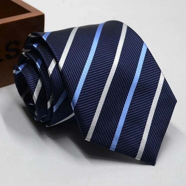 Classic Stripe Necktie Men Business Formal Wedding Tie 8Cm Blue Black Pink Red Neck Ties Fashion Shirt Dress Accessories