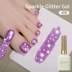 1/ 10pcs 15ML Glitter Silver Color Nail Gel Polish Semi-permanent Varnish Soak Off Nail Art  UV LED Gel Manicure For Summer HASHTAG