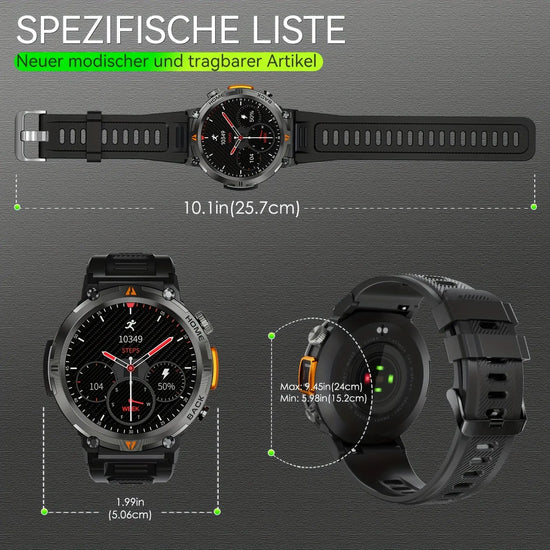 Orologio intelligente JELLOO con torcia, smartwatch touch screen da 3,68 - My Hashtag Shop