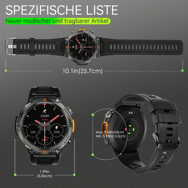 Orologio intelligente JELLOO con torcia, smartwatch touch screen da 3,68 - My Hashtag Shop