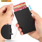 HOMEFISH Portable Metal Card Holder, Slim Mini Wallet, Simple Coin Purse for Men and Women