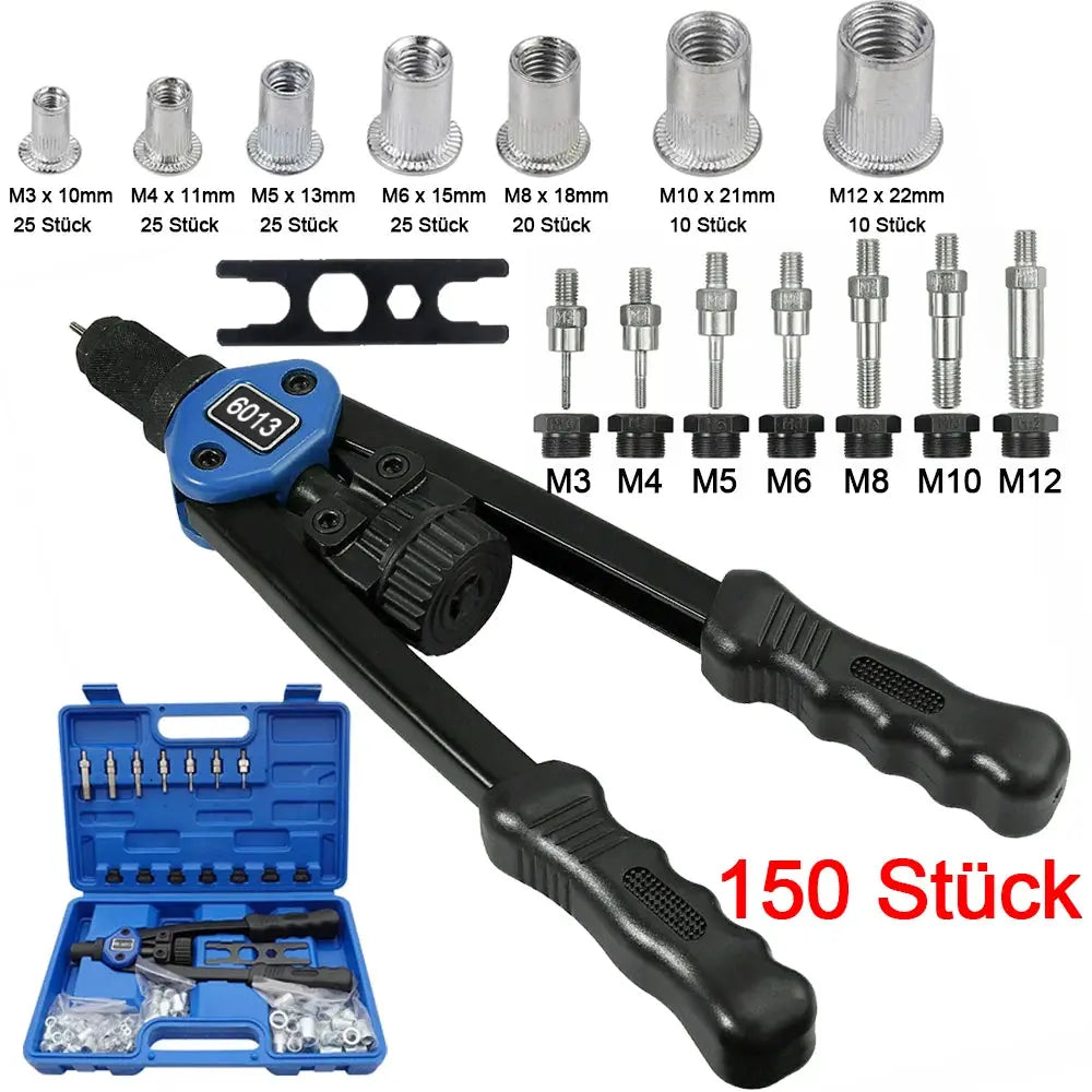 Pinze per Rivetti con 150 Dadi Filettati M3 M4 M5 M6 M8 M10 M12 - My Hashtag Shop