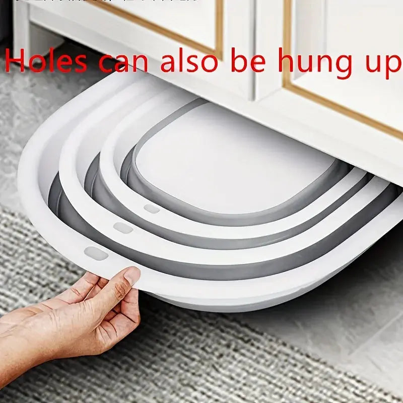 Wash Basin Laundry Baskets 3 Pack Collapsible Tub Space Saving. - HASHTAG