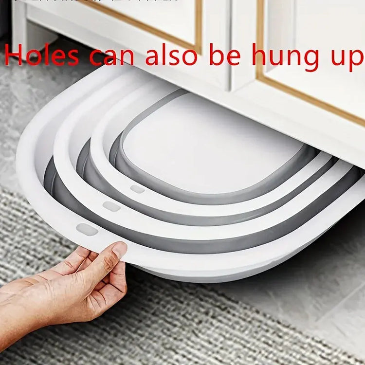 Wash Basin Laundry Baskets 3 Pack Collapsible Tub Space Saving. - HASHTAG