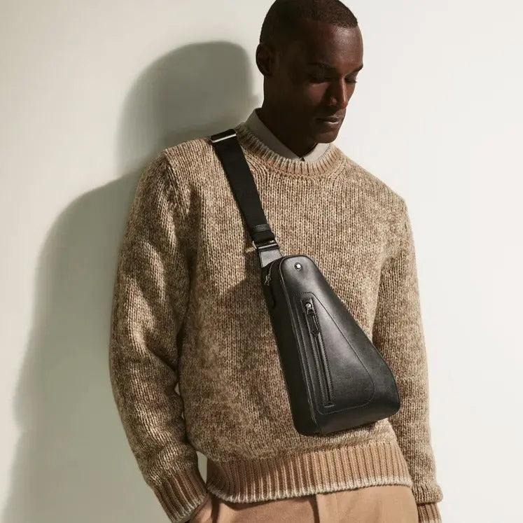 Montblanc borsa a tracolla Soft compatta nero 198742 Capodagli 1937