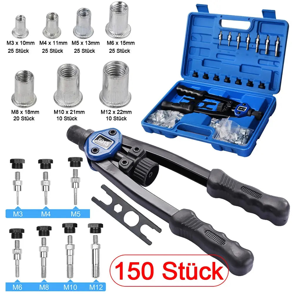 Pinze per Rivetti con 150 Dadi Filettati M3 M4 M5 M6 M8 M10 M12 - My Hashtag Shop