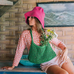BLOOM Crochet Hat, in Hot Pink HASHTAG
