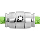 Montblanc bracciale in acciaio a 3 anelli e pelle Meisterstück Lime misura L 13429268 Capodagli 1937