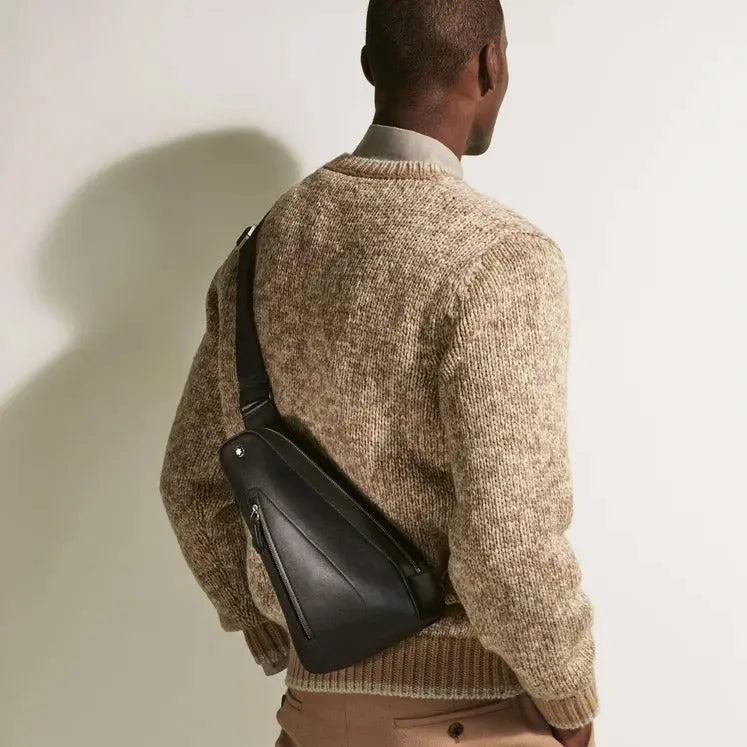 Montblanc borsa a tracolla Soft compatta nero 198742 Capodagli 1937