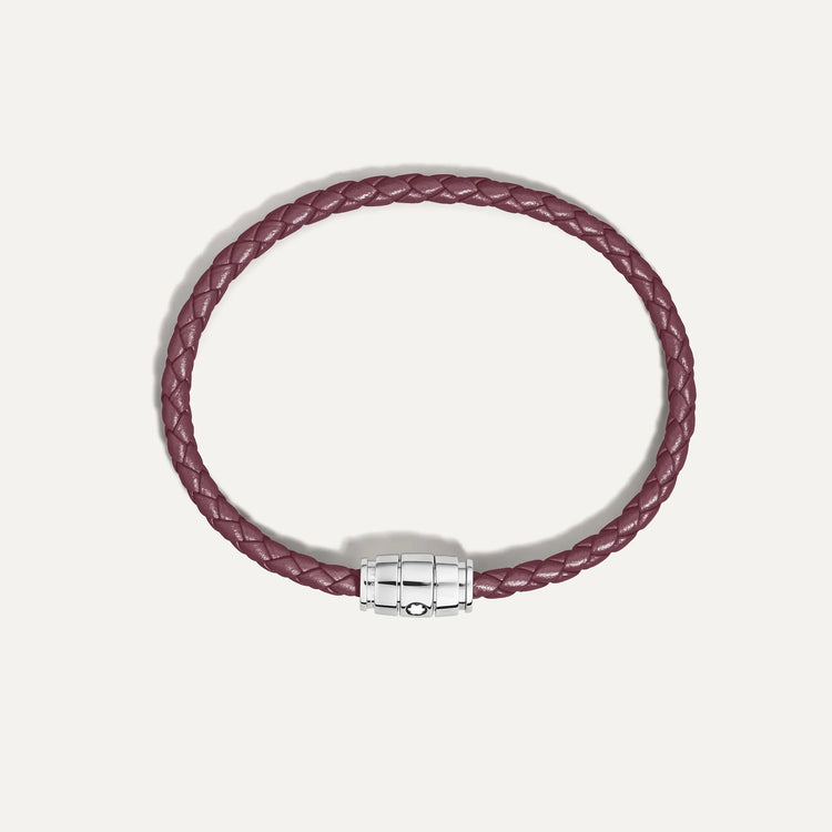 Montblanc bracciale in acciaio a 3 anelli e pelle Meisterstück Cassis misura L 13431368 Capodagli 1937