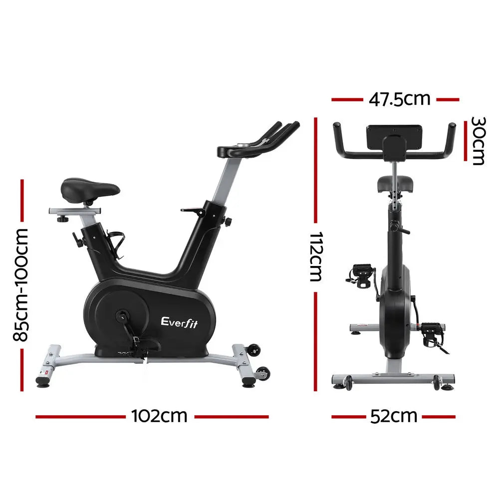 Everfit Exercise Bike Spin Bike Electromagnetic Smart Home Fitness 24-Level Resistance 120kg Bluetooth-1