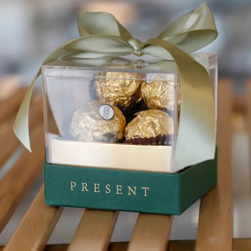 Acrylic Gift Box with Ribbon Transparent. Liebe - Making Life Easier