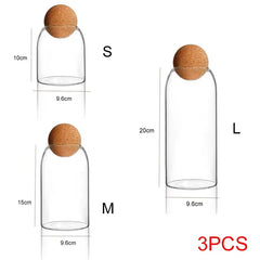 Glass storage jar with wooden lid, kitchen glass jars with lid, glass bottle container, cereal container HASHTAG