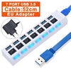 Hub USB 3.0 Hub USB 3 USB 2.0 Multi USB Splitter Adattatore di alimentazione Espansore multiplo 4/7 porte 2.0 con interruttore per accessori PC HASHTAG
