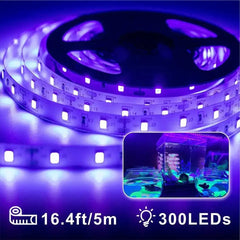 USB Battery Powered 5V Uv Led Strip 2835 Flexible Purple Black Light for Neon Party Decoration HASHTAG