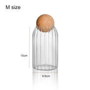 Glass storage jar with wooden lid, kitchen glass jars with lid, glass bottle container, cereal container HASHTAG