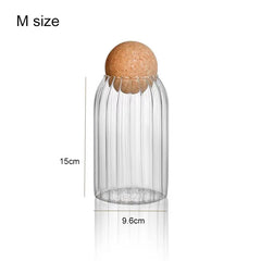 Glass storage jar with wooden lid, kitchen glass jars with lid, glass bottle container, cereal container HASHTAG