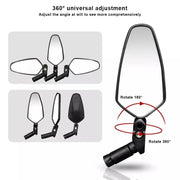 RIDERACE Motorcycle Bar Ends Rear View Mirror HASHTAG